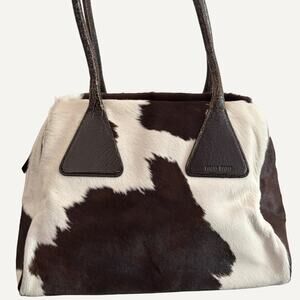 Miu Miu Vintage Cow-Hide Women's Brown White Shoulder Bag 90S